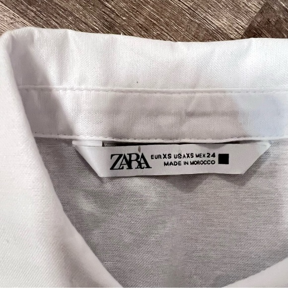 Zara EUC Cropped Button Down Studs Front Pockets Top Size XS - Picture 6 of 12
